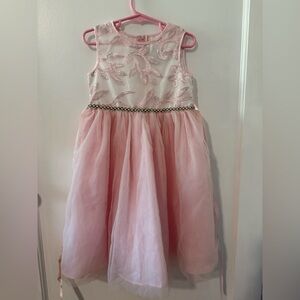 Rare Editions Pink and White Formal Kids Dress